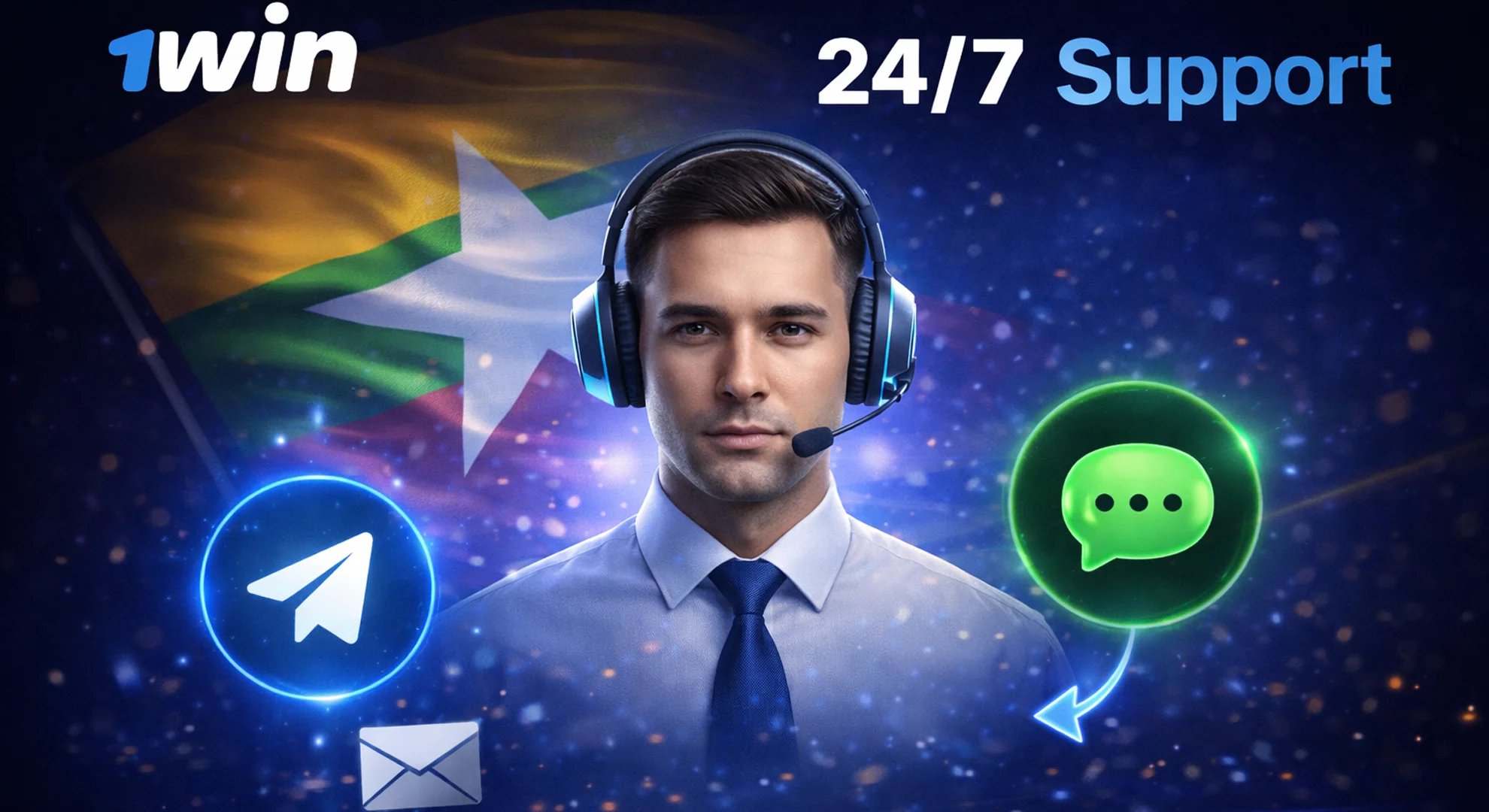 1win Myanmar support 24 7 via live chat and Telegram