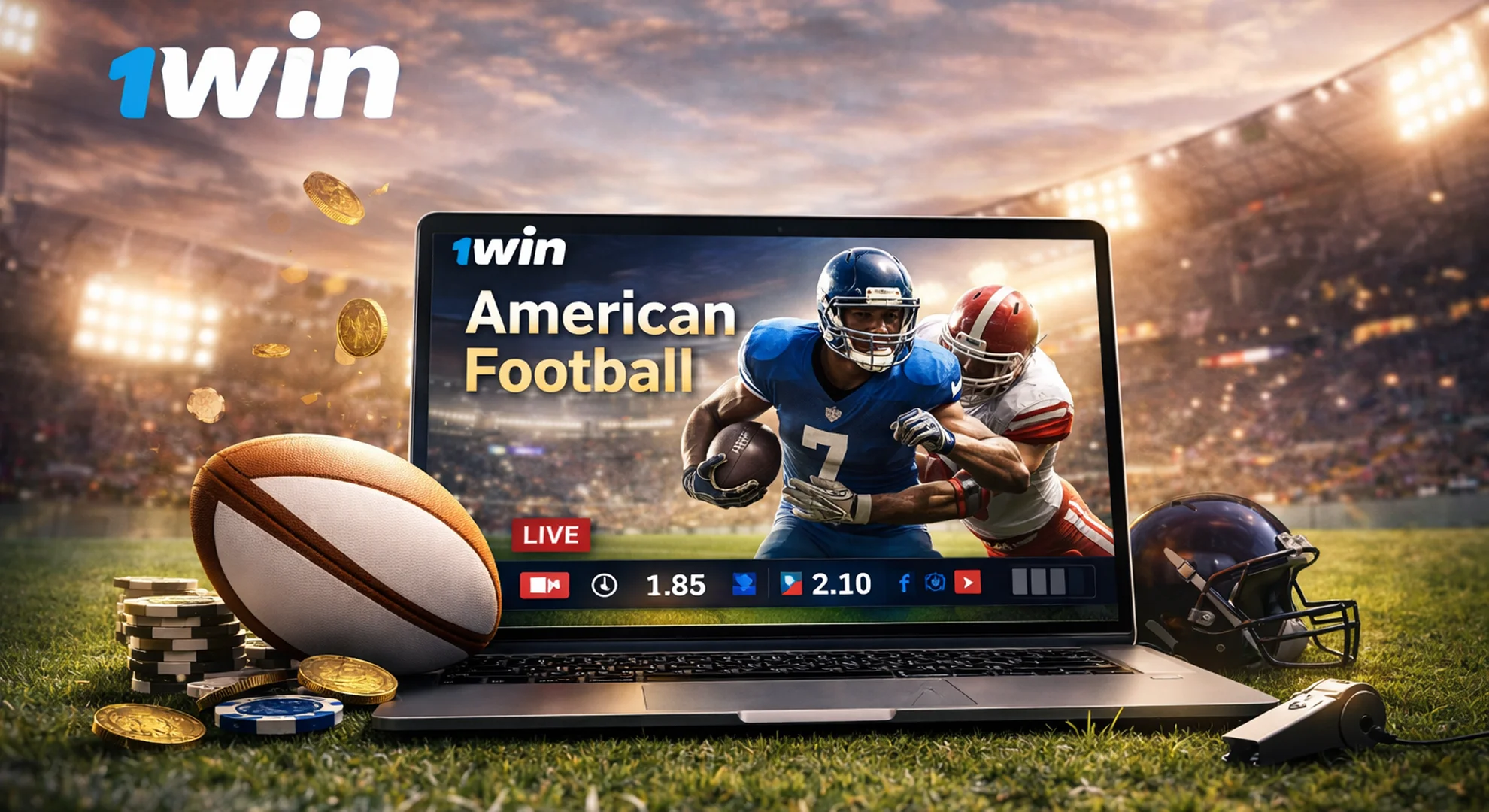 american football betting on 1win Myanmar platform