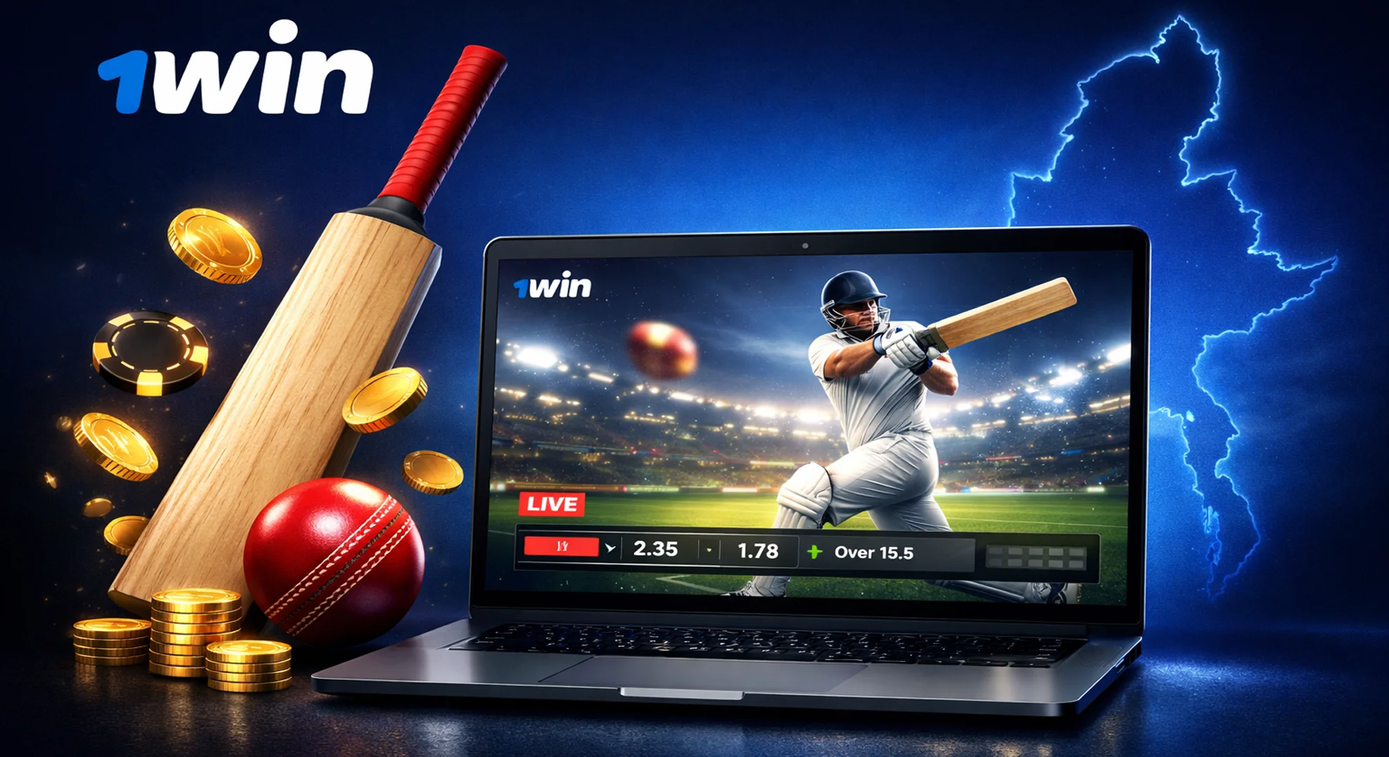 cricket betting on 1win Myanmar with live odds and matches