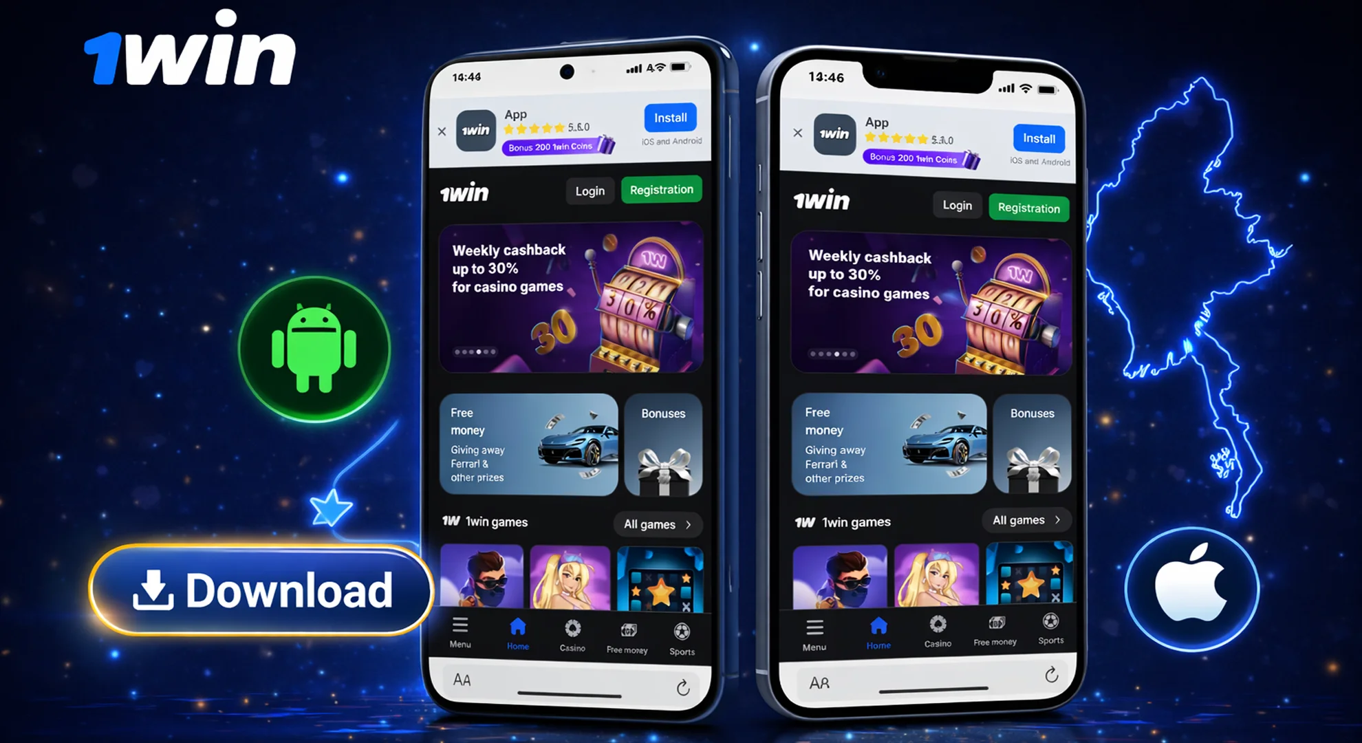download 1win app for Android APK and iOS in Myanmar